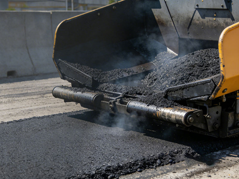 Asphalt road under construction