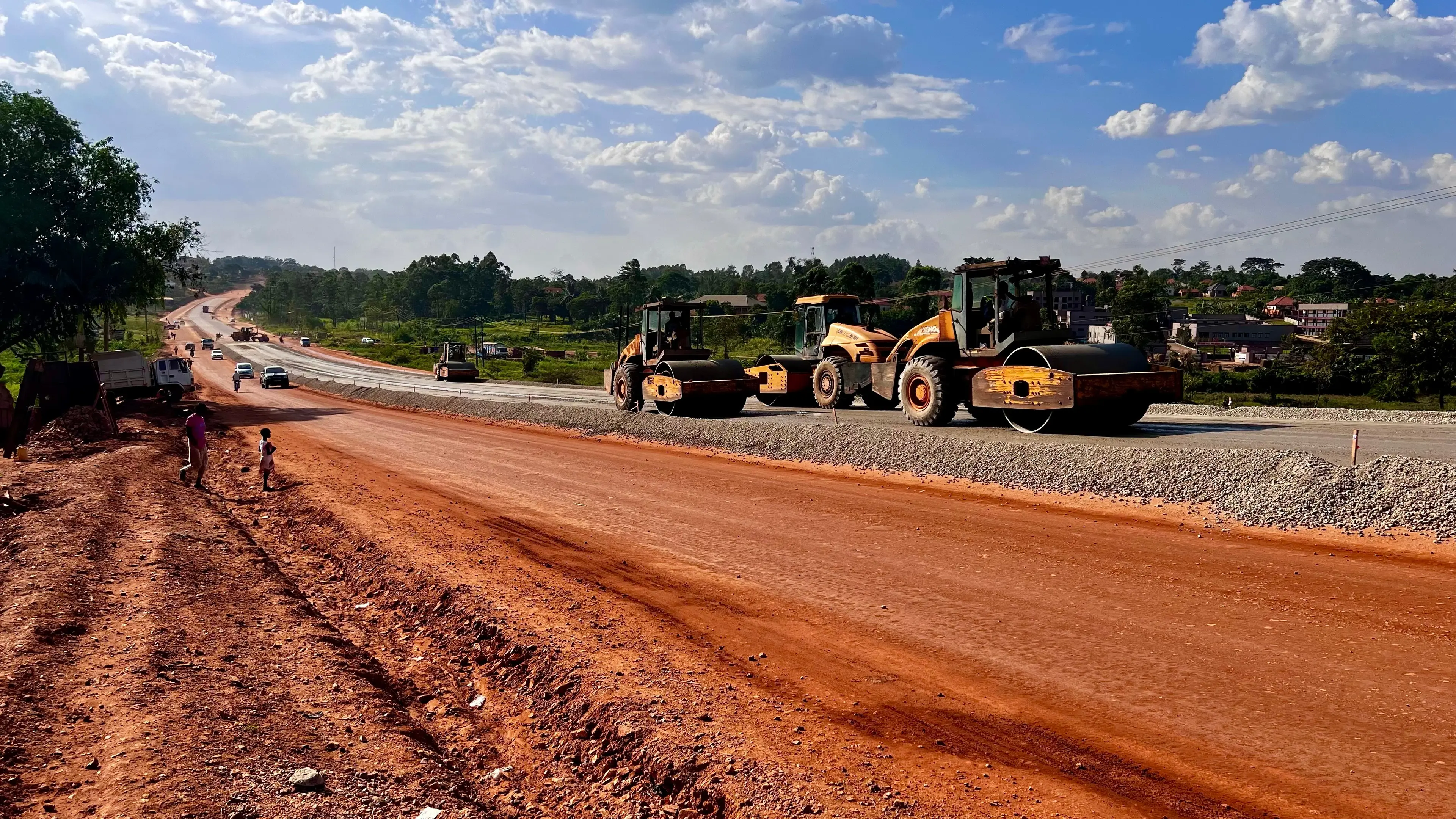 Wide view of a Masanyu Enterprises road construction site
